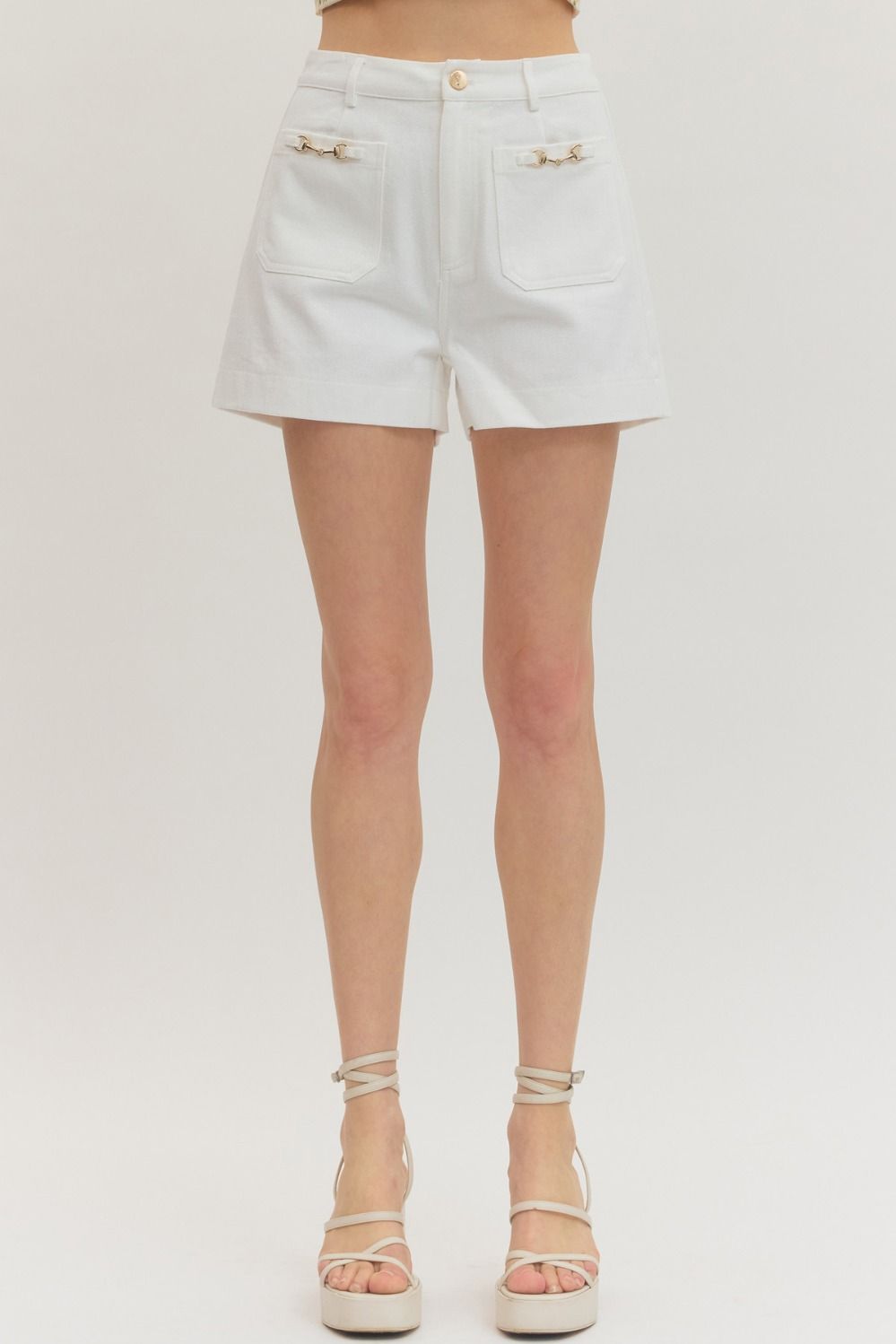 Entro | High Waist Patch Pocket Short