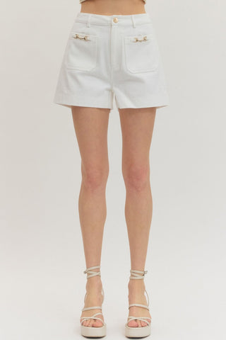 Entro | High Waist Patch Pocket Short