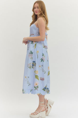 Entro | Floral Print Sleeveless Midi Dress