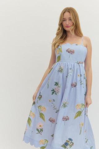 Entro | Floral Print Sleeveless Midi Dress