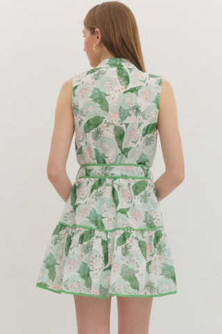 Entro | Printed Sleeveless Mini Dress
