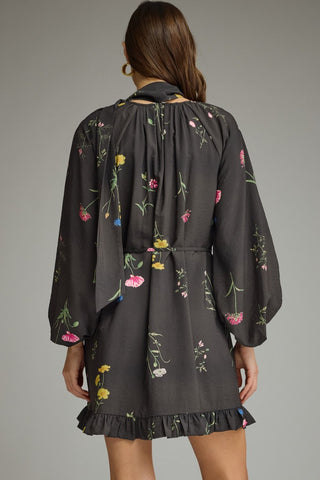 Entro | Floral Mini Dress W/ Scarf Detail