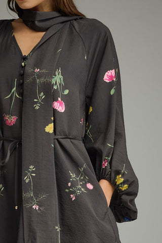 Entro | Floral Mini Dress W/ Scarf Detail