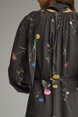Entro | Floral Mini Dress W/ Scarf Detail