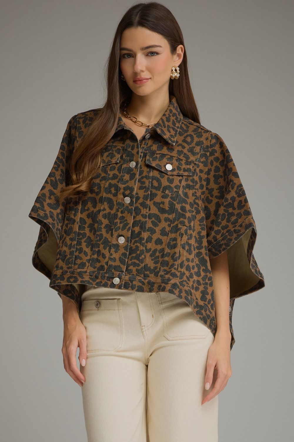 Entro | Leopard Poncho Jacket