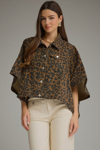Entro | Leopard Poncho Jacket