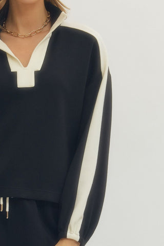 Entro | Solid Long Sleeve Knit Top