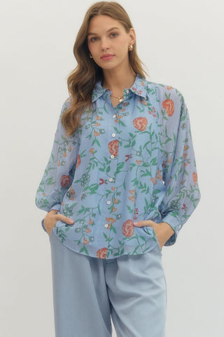 Entro | Floral Print Long Sleeve Top