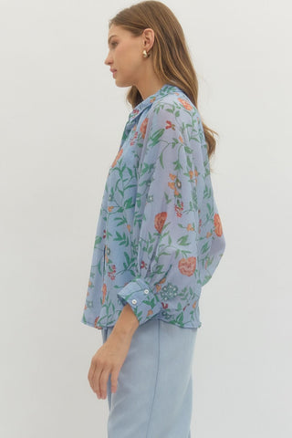 Entro | Floral Print Long Sleeve Top