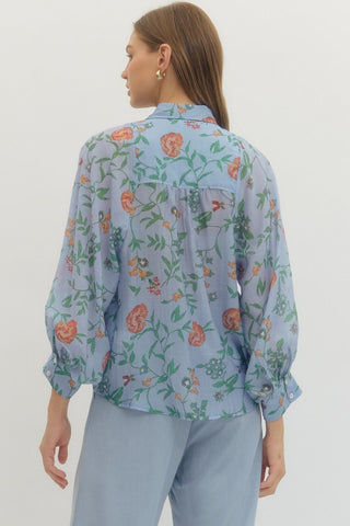 Entro | Floral Print Long Sleeve Top