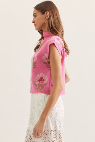 Entro | Sleeveless Mock Neck Knit Top