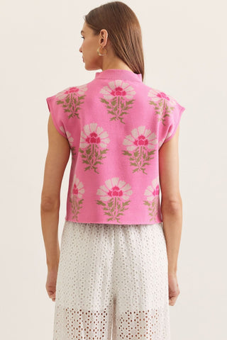 Entro | Sleeveless Mock Neck Knit Top