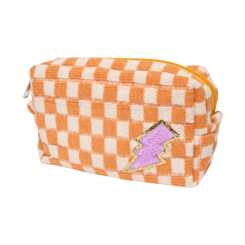 Checkered Cosmetic Bag