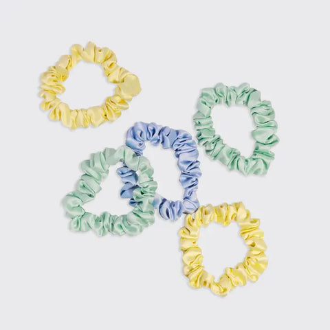 5pc Ruched Satin Scrunchies