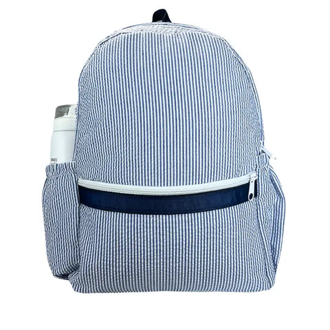 *Mint: Seersucker Medium Backpack