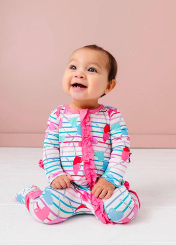 Lollipop Hearts Ruffle Footie