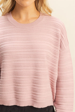 Textured Crew Neck Sweater