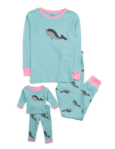 Kids Girl & Doll Cotton Print Pajamas