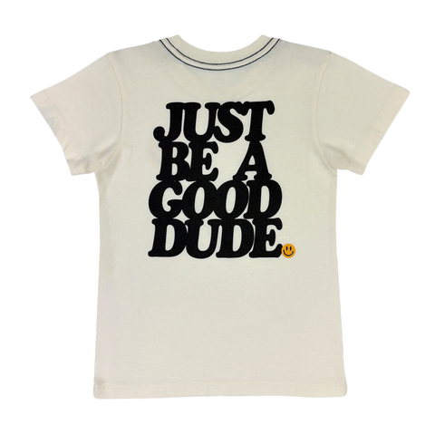 Just Be A Good Dude Tee - Retro Smiley Face Kids Skate Top