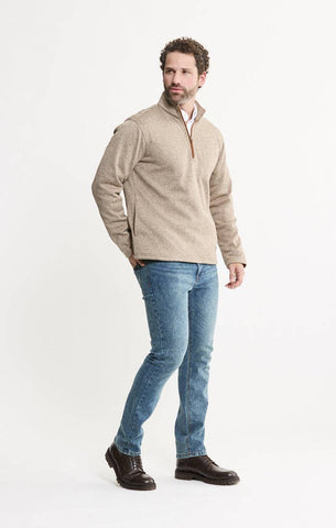 Stretch Sweater Fleece Quarter Zip Pullover