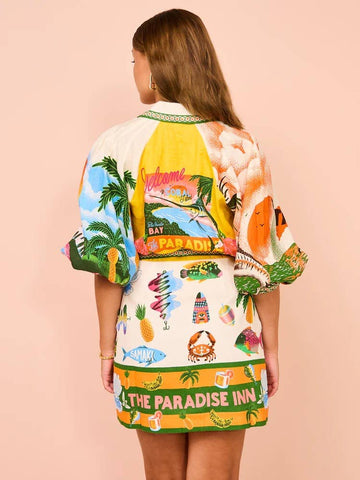 PRINTED SHIRT CARDIGAN DRESS