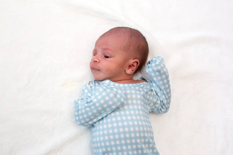 Baby Blue Gingham- Knotted Infant Gown