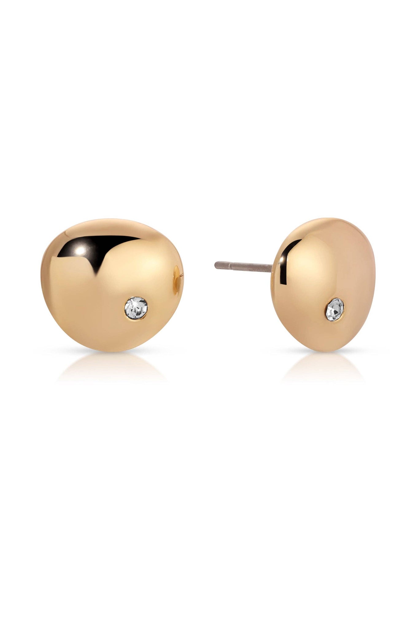 Polished Pebble Crystal Stud Earrings
