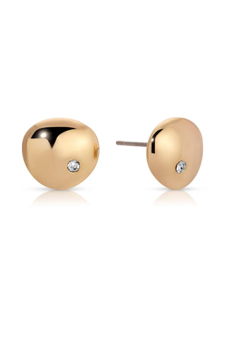 Polished Pebble Crystal Stud Earrings