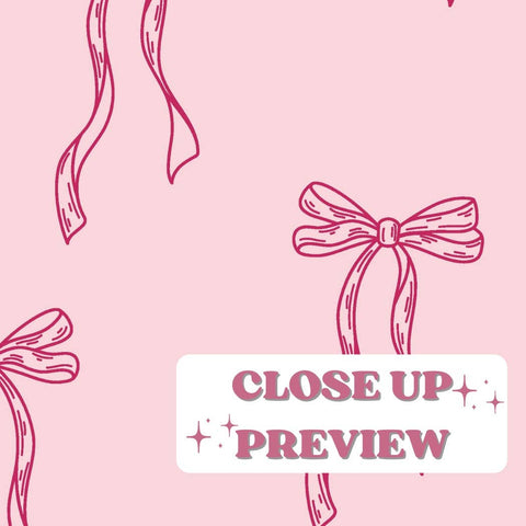 Coquette Pink Bow Minimalist Line Wall Art Prints
