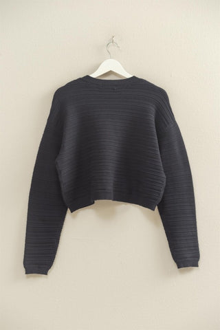 Textured Crew Neck Sweater