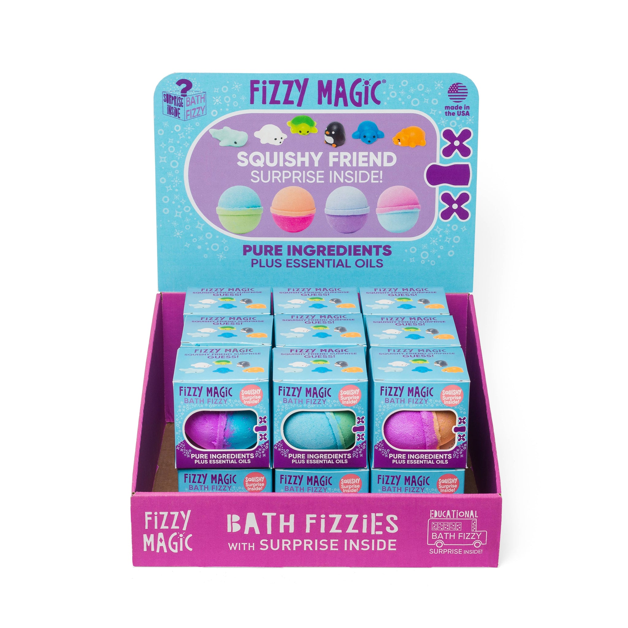 Bath Bombs with Squishy Friends Inside, PDQ Display