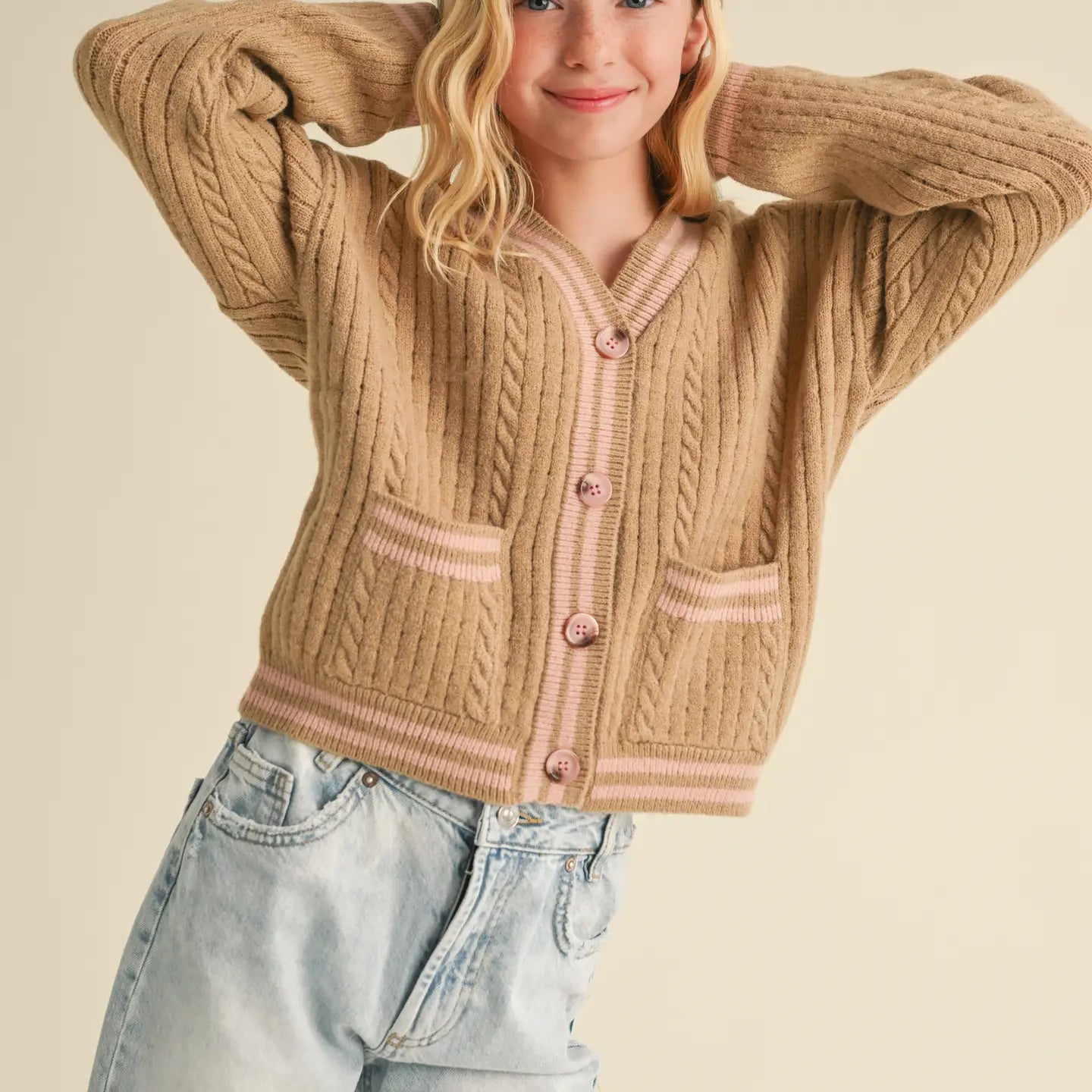 Tween Kids Girls Drop Shoulder Cardigan