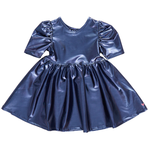 Pink Chicken | Girls Lame Laurie Dress | Navy