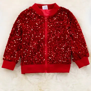 Girls Sequin Bomber Jacket