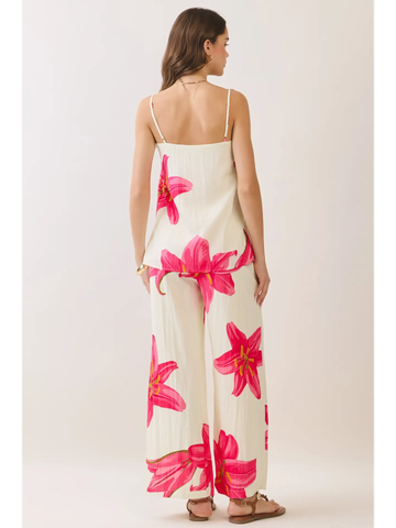 Floral Print Wide Leg Pants