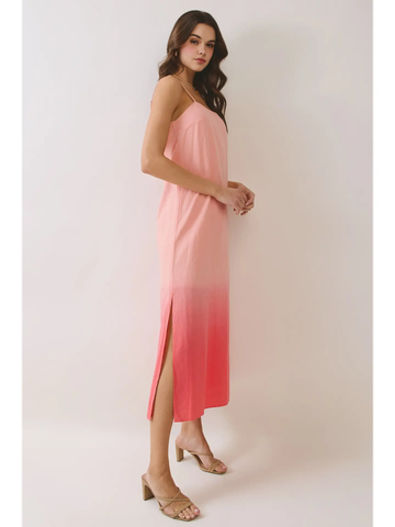 Ombre Pattern Side Slip Midi Dress