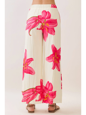 Floral Print Wide Leg Pants