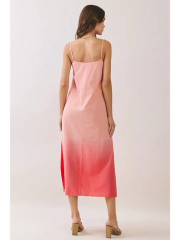 Ombre Pattern Side Slip Midi Dress
