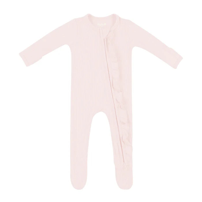 Kyte Baby | Ribbed Ruffle Zipper Footie