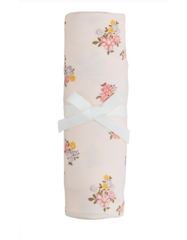 Mudpie | Pink Floral Soft Knit Swaddle