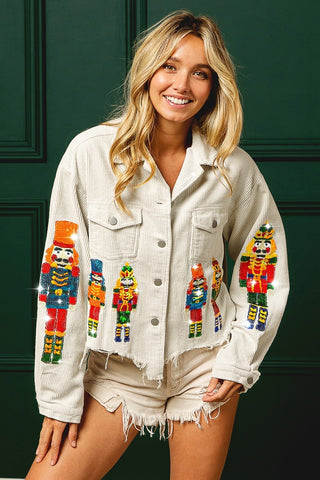 Sequin Nutcracker Christmas Corduroy Jacket