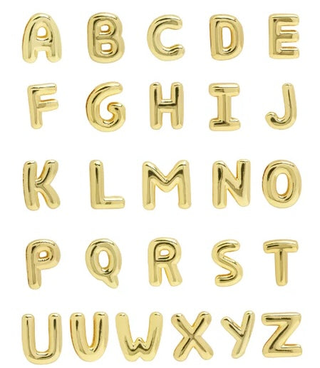 Mini Bubble Initial Charms | Smooth | Gold