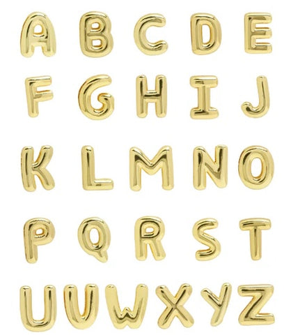 Mini Bubble Initial Charms | Smooth | Gold
