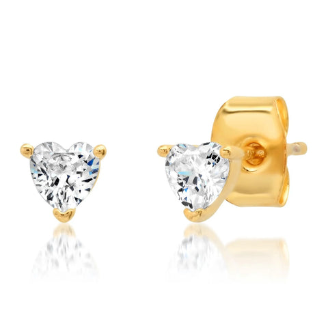 Heart Clear CZ Stud