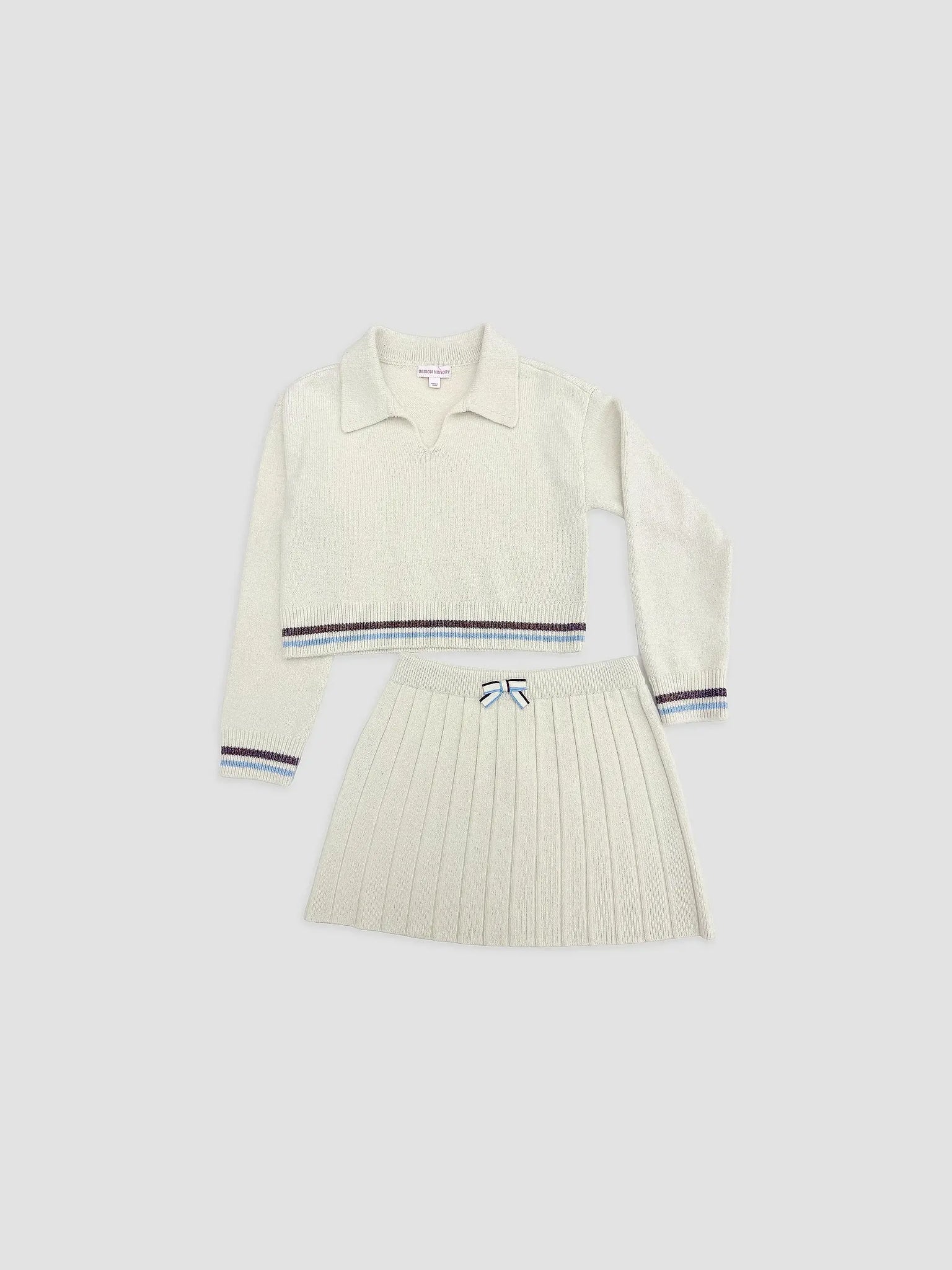 Girl's Polo Sweater & Skirt Set