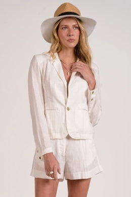 Elan | Linen Blazer in White