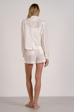 Elan | Linen Blazer in White