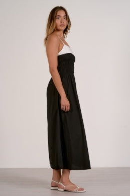 Elan | Maxi Spaghetti Strap Dress in Black/White