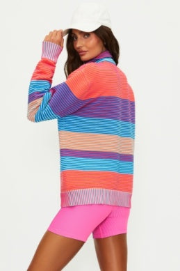 Beach Riot | Lainey Sweater in Vibrant Volley Stripe