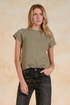Elan | Crewneck Sweater Top in Light Olive